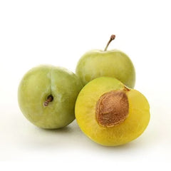 Green plum with crunchy texture and sweet tangy flavour