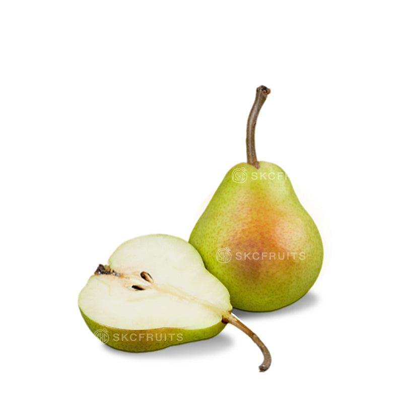 Honey Belle Mini Pear with dark green skin and sweet crunchy flesh