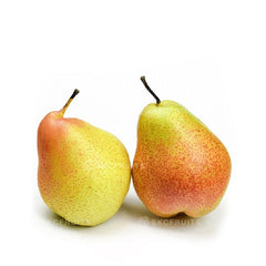 Imported Forelle pear with green-yellow skin and red freckles
