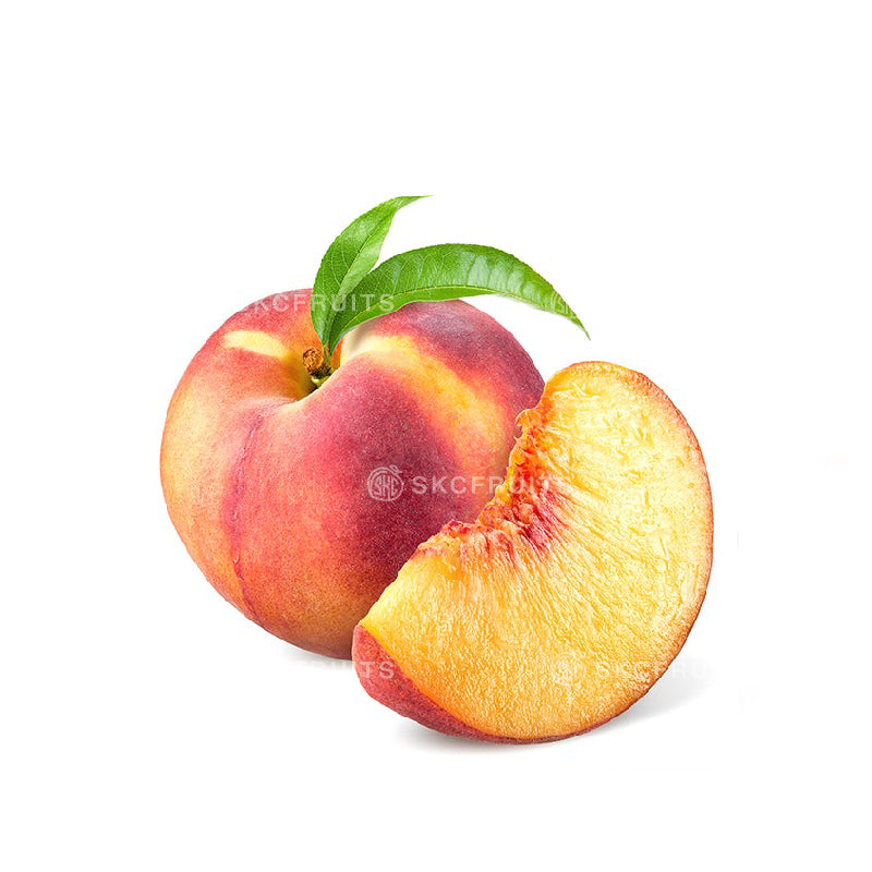 Imported yellow peach fruit with red skin and yellow flesh