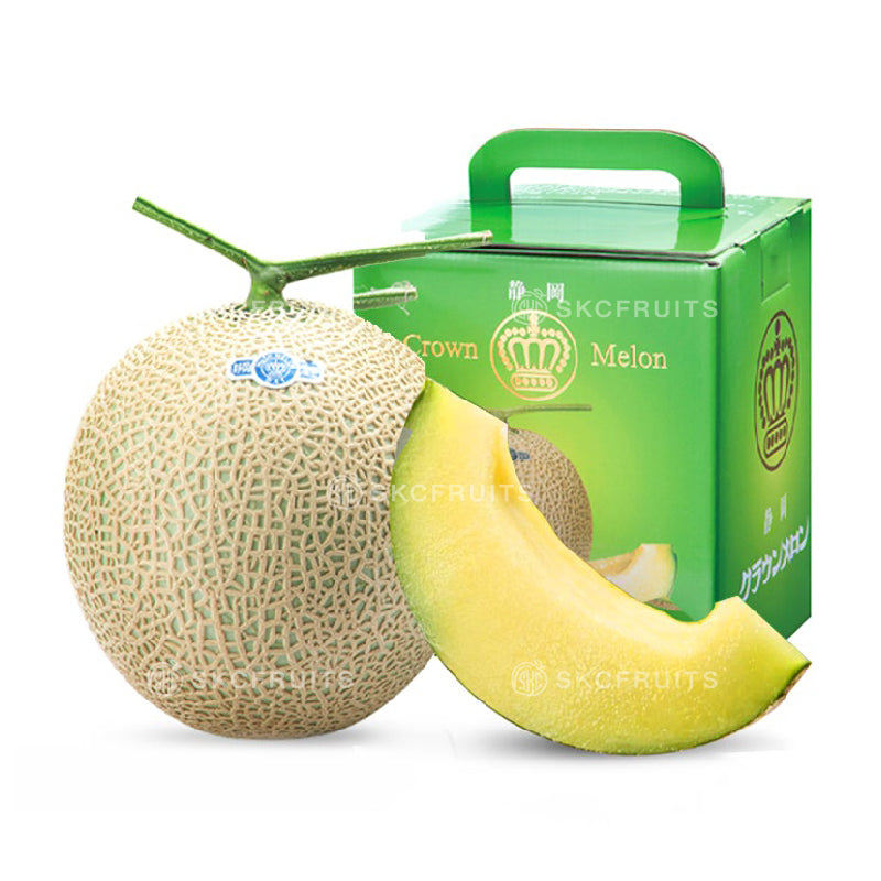 Japanese Shizuoka Crown Melon with premium netted rind