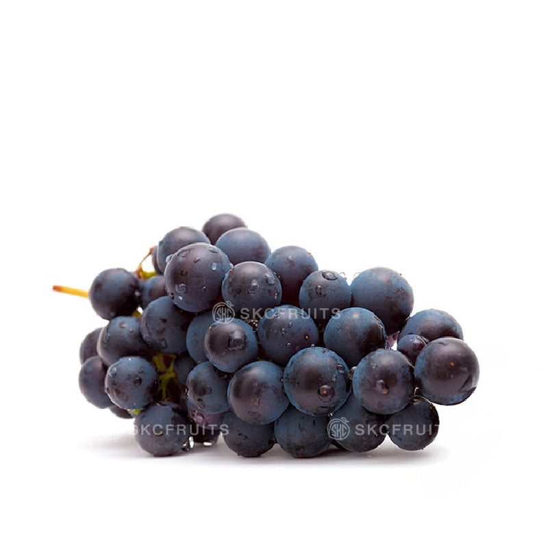 Close-up of Japanese Yamanashi Seedless Pione Grapes showing dark juicy berries
