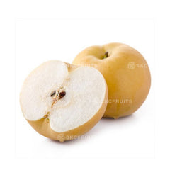 Korean pear box with brown Asian pears from Korea