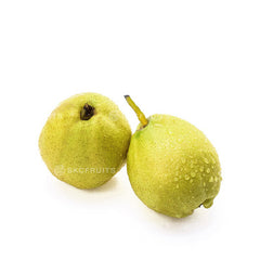 Small fragrant pear with yellow-green skin and natural blush