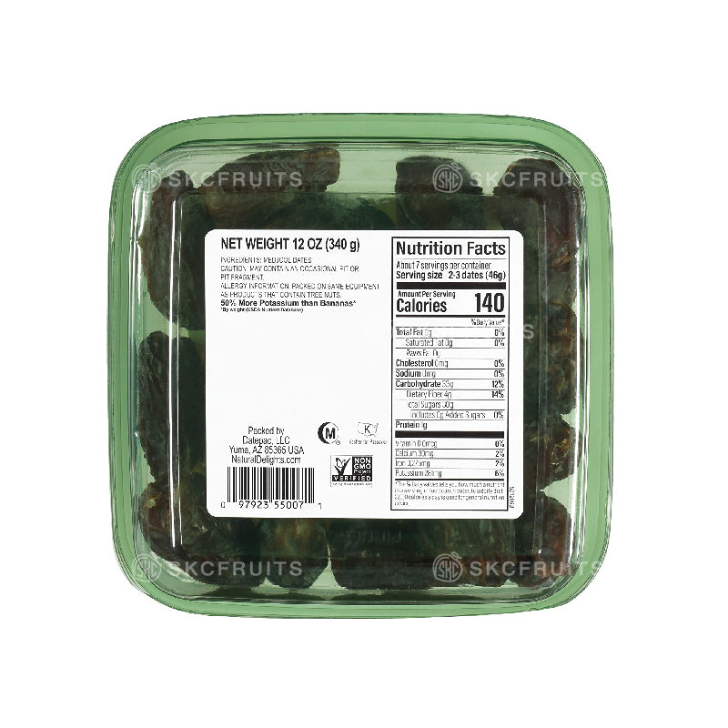 Natural Delights organic Medjool dates with no added sugar
