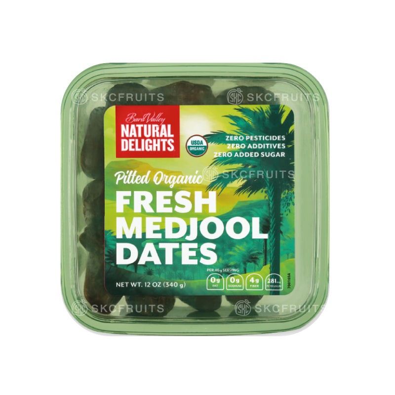 Pitted Organic Fresh Medjool Dates 340g tub for SKC Fruits Singapore
