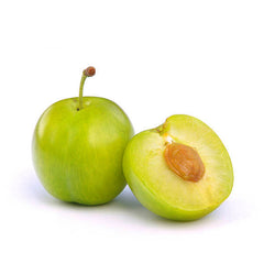 Turtle Egg Green Plum showing golden juicy flesh